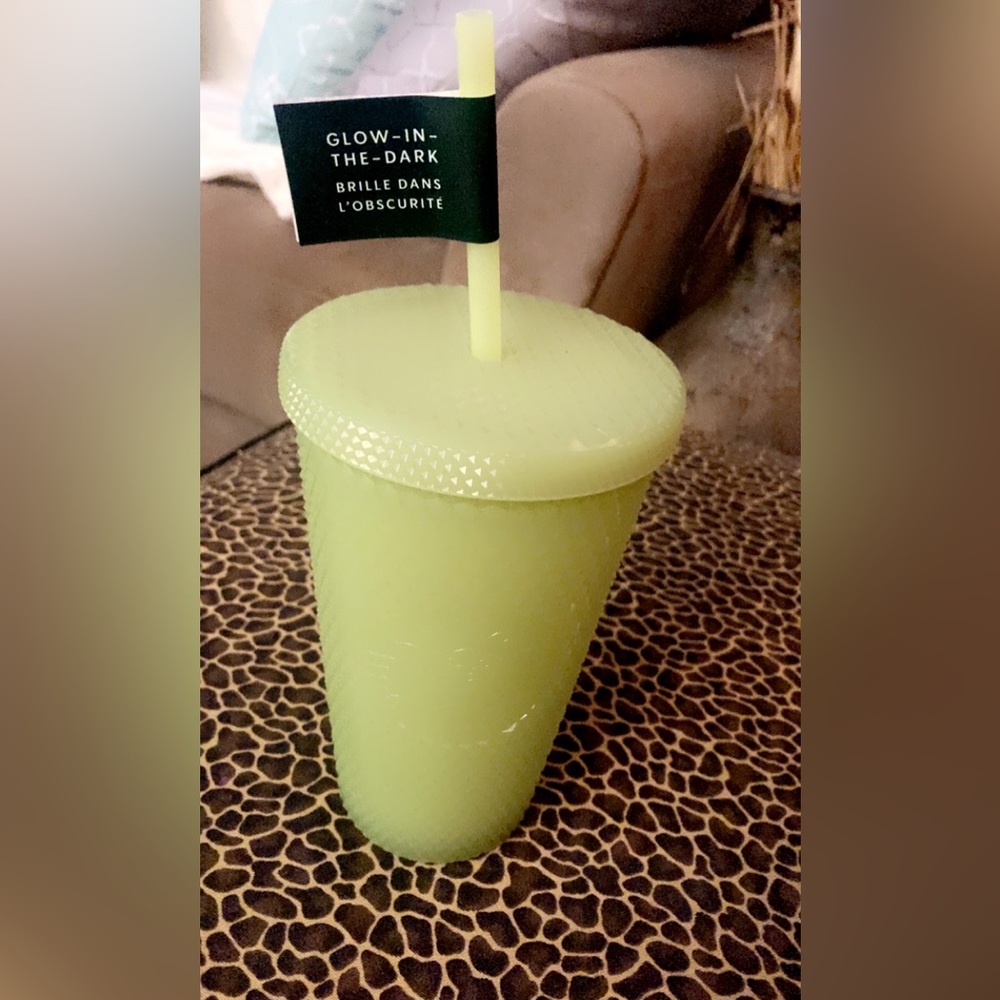 Starbucks Glow in the Dark Lemongrass Green Studded Tumbler 16 oz Cup 20…